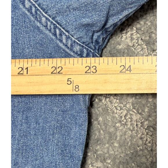 Cabela's Vintage Blue Chambray Denim Jean Button Down Shirt Mens Size M Y2K - Picture 5 of 6